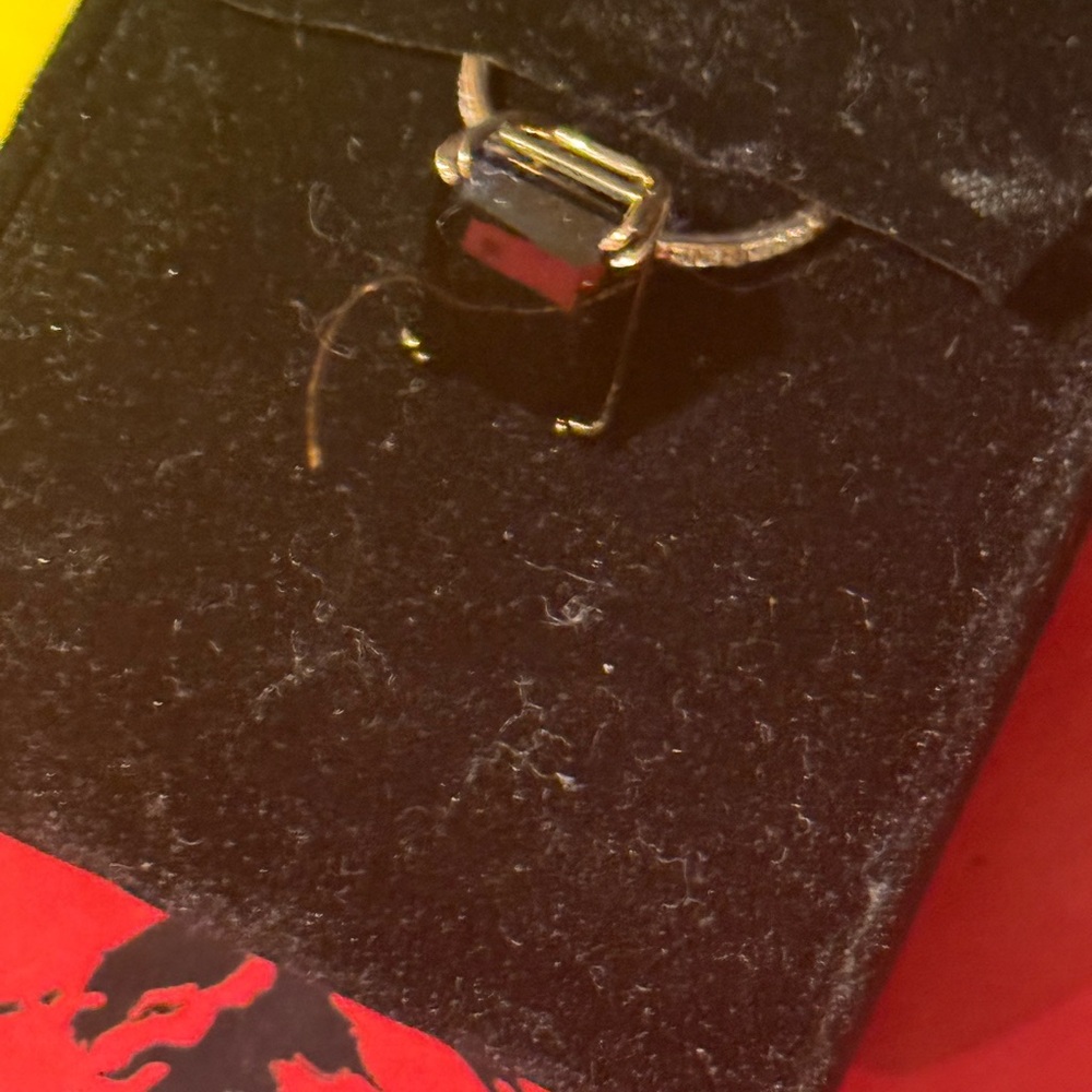 Sterling Silver Ring with Square Black Stones